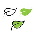 Green leaf ecologi vector icon logo