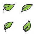 Green leaf ecologi  vector icon logo Royalty Free Stock Photo