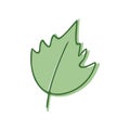 Green Leaf flat icon isolated on white background Royalty Free Stock Photo