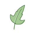 Green Leaf flat icon isolated on white background Royalty Free Stock Photo