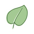 Green Leaf flat icon isolated on white background Royalty Free Stock Photo