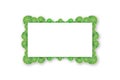 Green leaf frame on white background