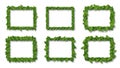 Green leaf frames isolated on white background Royalty Free Stock Photo