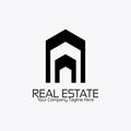 Black and White Real estate logo geometrics design