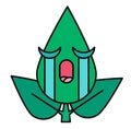 Green leaf grievous emoticon thin line icon