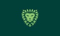 Green leaf with head lion logo vector icon illustration design Royalty Free Stock Photo