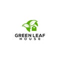 Green Leaf House Logo Design Concept Vector Royalty Free Stock Photo