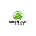 Green Leaf House Logo Design Concept Vector Royalty Free Stock Photo