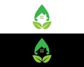 Green leaf house logo and icon design Royalty Free Stock Photo