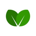 Green Leaf Icon. Simple Eco Logo. Vector Royalty Free Stock Photo