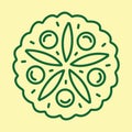 Green Leaf illustration Monoline Vector Logo, nature vintage badge, flower creative emblem Design Royalty Free Stock Photo