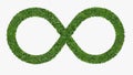 Green leaf infinity symbol on white background,Environmental conservation and clean energy,3d rendering