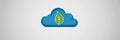 Green Leaf Inside a Blue Cloud Representing Eco-Friendly, Sustainable Cloud Computing Solutions Royalty Free Stock Photo