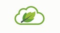 Green Leaf Inside a Cloud An Illustration of Eco-Friendly Cloud Computing and Sustainability Royalty Free Stock Photo