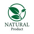 Green leaf logo,ecology natural design product.Vector illustration. Royalty Free Stock Photo