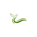 Green leaf logo, icon vector design element, bio, eco concept