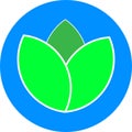 green leaf logo inside water blue circle logo Royalty Free Stock Photo