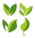 Green leaf vector eco nature icons Royalty Free Stock Photo