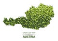 Green leaf map of austria vector illustration of a forest is concept