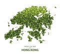Green leaf map of Hong Kong