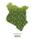 Green leaf map of Kenya vector illustration of a forest is concept Royalty Free Stock Photo