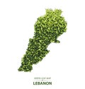 Green leaf map of Lebanon