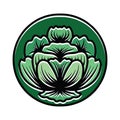 Green Leaf Monoline Logo Vector Vintage illustration Emblem Design badge illustration Symbol Icon Royalty Free Stock Photo