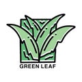 Green Leaf Monoline Logo Vector Vintage illustration Emblem Design badge illustration Symbol Icon Royalty Free Stock Photo