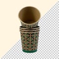 Green Leaf Motif Paper Cup Royalty Free Stock Photo