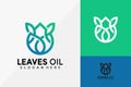 Green Leaf Oil Line Art Logo Design, Drop Leaves logos vector, modern logo, Logo Designs Vector Illustration Template Royalty Free Stock Photo