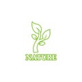 Green leaf outline ecology nature element logo