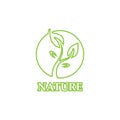 Green leaf outline ecology nature element logo