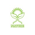 Green leaf outline ecology nature element logo