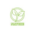 Green leaf outline ecology nature element logo