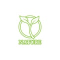 Green leaf outline ecology nature element logo