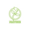 Green leaf outline ecology nature element logo