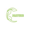 Green leaf outline ecology nature element logo