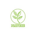 Green leaf outline ecology nature element logo