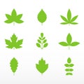 Green leaf set. Growth symbol icon.