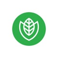 Green leaf shield logo icon design vector