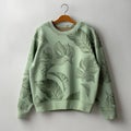 Green Leaf Sweatshirt - Rococo Pastel Style - Psdjpg