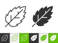 Green Leaf of tree simple black line vector icon Royalty Free Stock Photo