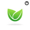 Green leaf vector icon. Eco symbol. Royalty Free Stock Photo
