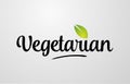 green leaf vegetarian hand written word text for typography logo design