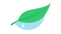 Green Leaf with Water Drop Icon: Eco & Fresh, vector design Generative AI Royalty Free Stock Photo