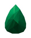Green leaf water drop shaped gemstone crystal.