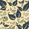 GREEN LEAFS PATTERN ON YELLOW BACKGROUND
