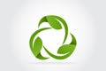 Green leafs recycle symbol logo Royalty Free Stock Photo