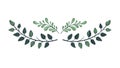 Green Leafy Branch Decorative Divider, vector design Generative AI Royalty Free Stock Photo