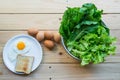 Green leafy vegetables with eggs Royalty Free Stock Photo